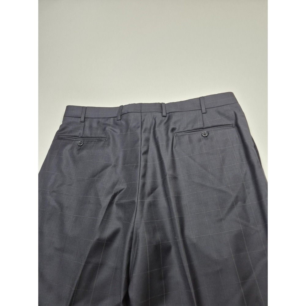 Roberto Zanieri Suit Mens 44R Blue Wool Super 140s Check 2 Piece 38x36 Italy NWT - Picture 16 of 16